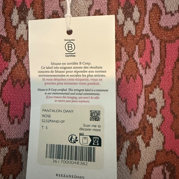 Sezane Dany Trousers Pink - Size S - Picture 5 of 5